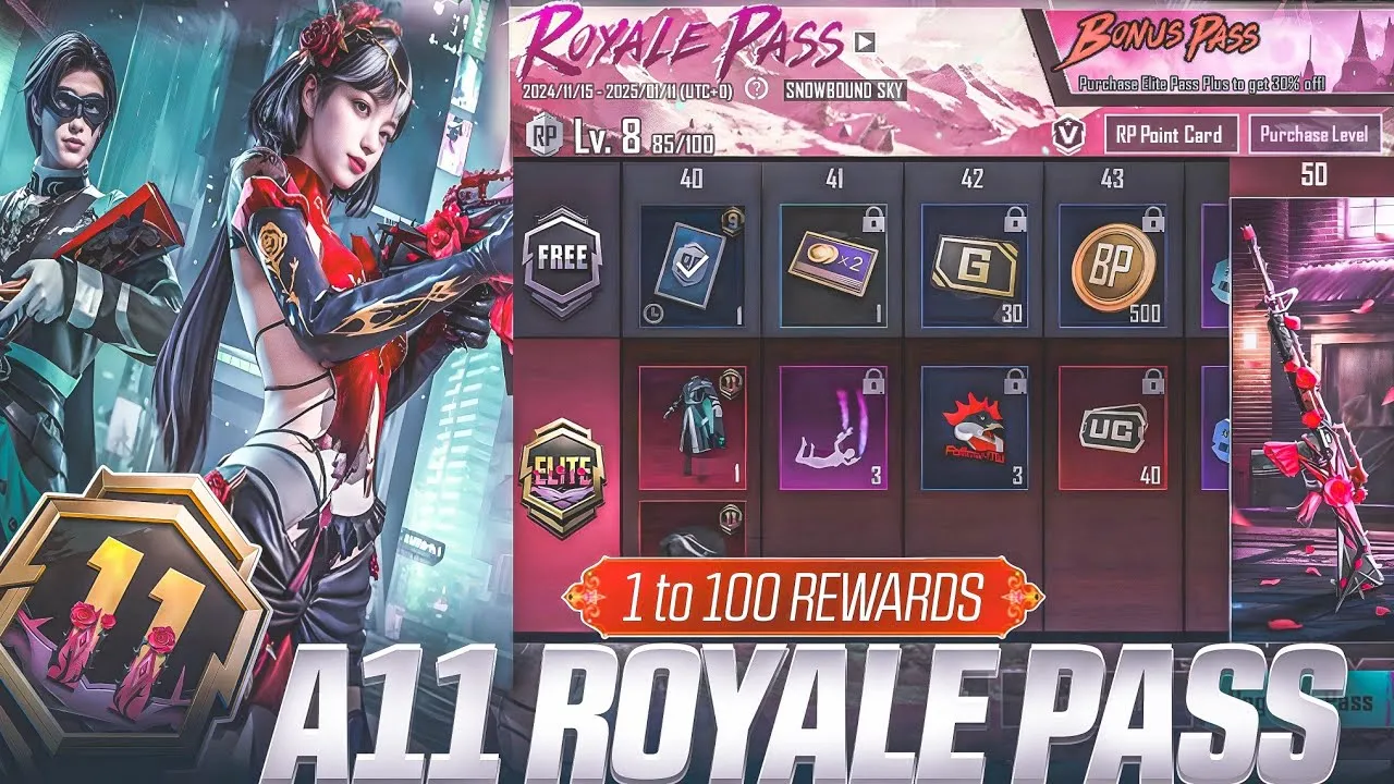 PUBG Mobile A11 Royale Pass：价格、奖励和主要细节